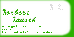 norbert kausch business card